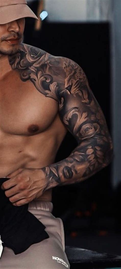 Left Arm Tattoos, Men Tattoos Arm Sleeve, Cool Chest Tattoos, Chest ...