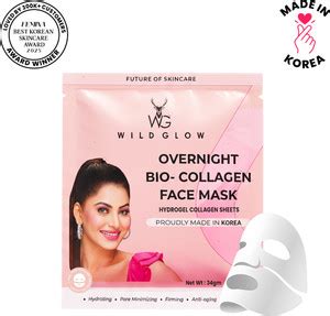 WILDGLOW Korean Glass Skin Bio-Collagen Overnight Face Mask Pack of 1 ...