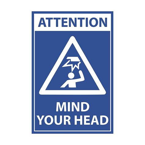Anne Print Solutions® Attention Mind Your Head Stickers Self Adhesive ...