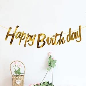 The Storm TS-Gold Happy Birthday Paper Banner Decoration Kit Banner ...