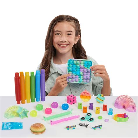 Buy Fidgetz Deluxe Fidget Toys Container, Sensory Toys for Kids and ...