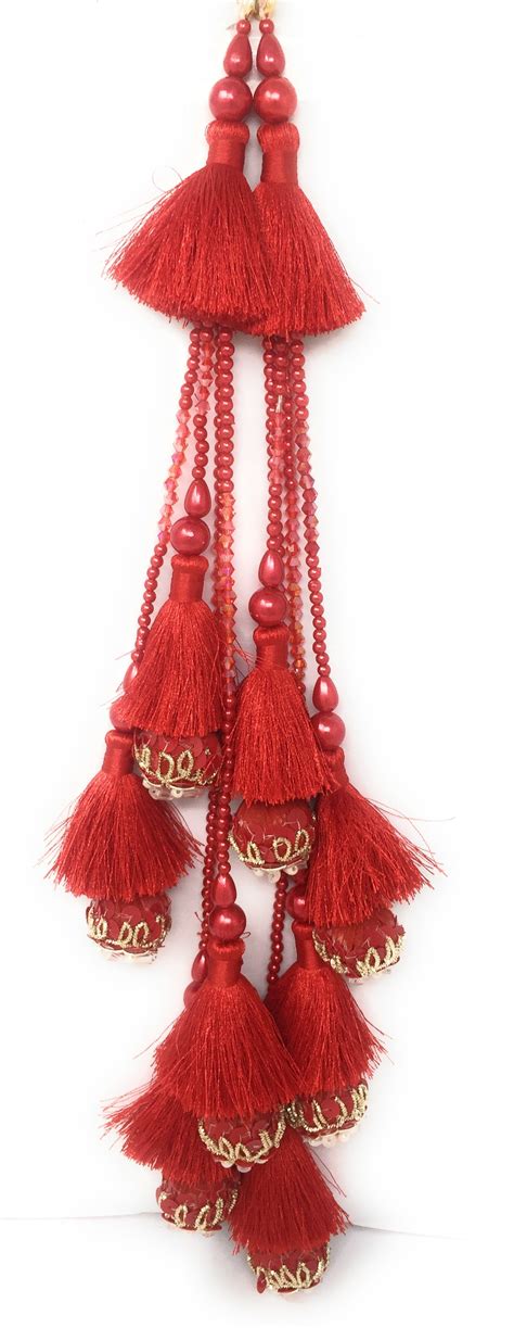 Red golden heavy latkan for lehenga - Set of 2 | Buy Online | Inhika.com