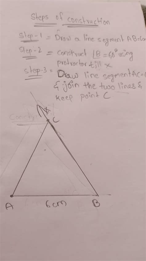4)Construct an isosceles triangle ABC in which AB =AC= 6cm and angleB ...