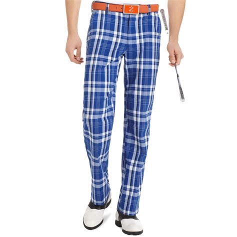 Izod Flat Front Plaid Golf Pants in Blue for Men - Lyst