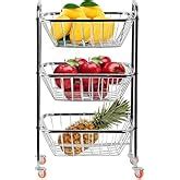 Q13® Stainless Steel Fruit & Vegetable Stand for Kitchen 3 Layer (Tier ...