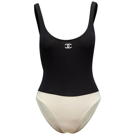Chanel Black and White CC One-Piece Swimsuit at 1stDibs | chanel black ...