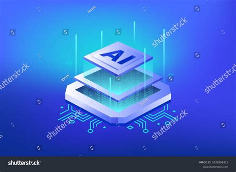 Artificial Intelligence Ai Chip Technology Background Stock Vector ...