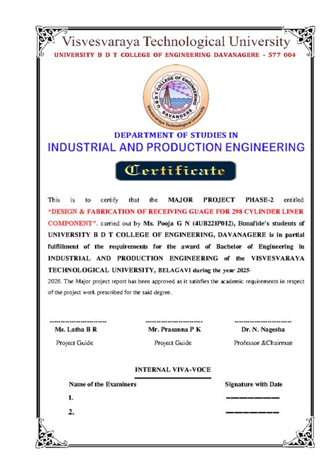 Major Project Report: Fabrication of Receiving Gauge for 298 Cylinder ...