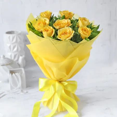 Buy 8 Yellow Rose Bouquet - Fresh & Radiant