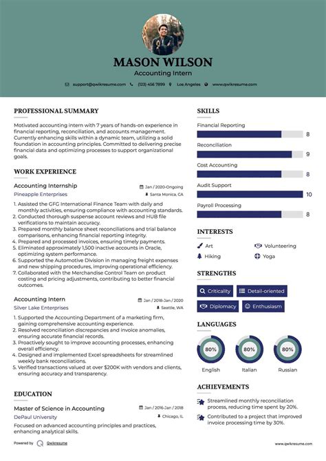 10+ Accounting Intern Resume Samples & Templates for 2025