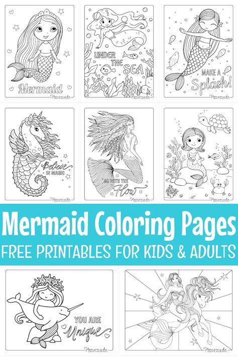 Free Printable Mermaid Coloring Pages