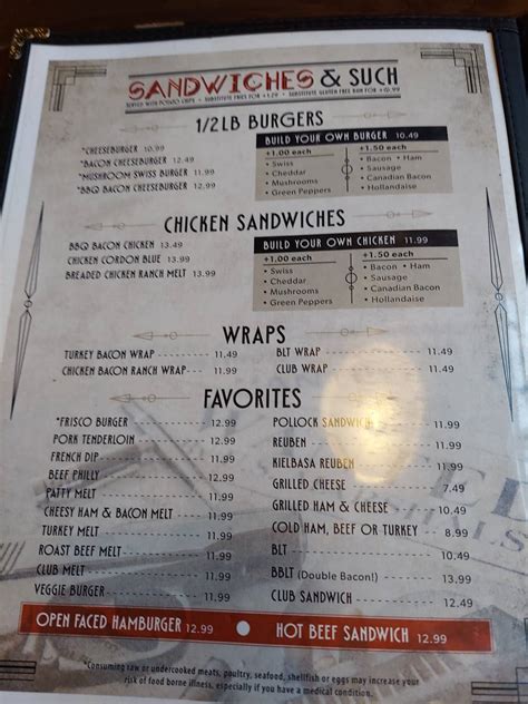 Menu at Capones Bar and Grill, North Platte