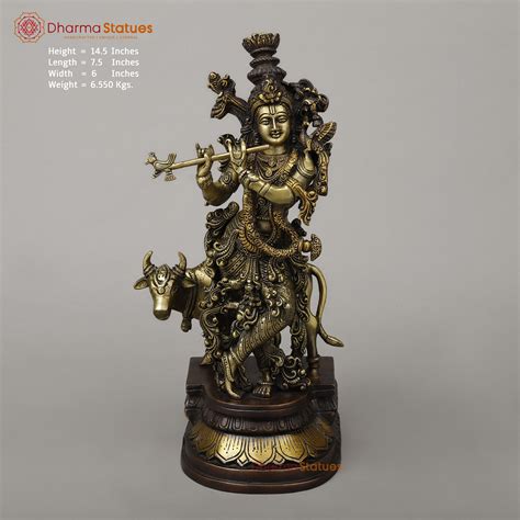 Buy Krishna Brass Idols | Handcrafted Brass Krishna Statue online ...