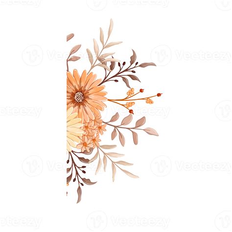 Orange Flower Arrangement with watercolor style 15738982 PNG