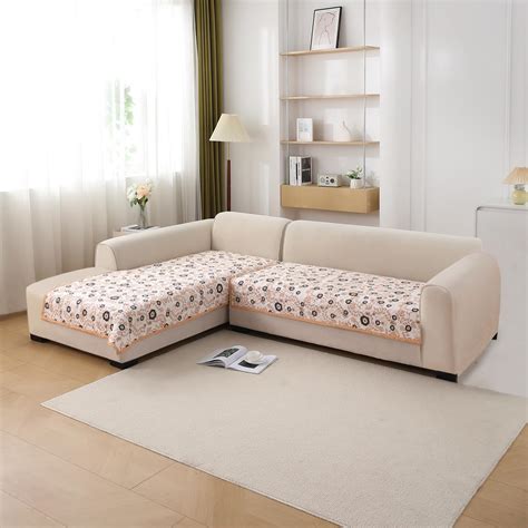 HOKIPO 'HomeHues Series' Printed Quilted L Shape (2+2 Seater) Sofa ...