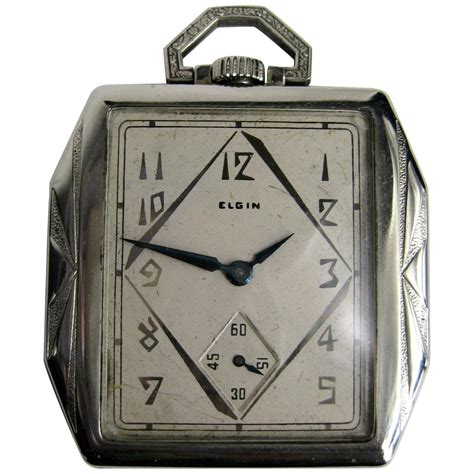 Elgin White Gold-Filled Pocket Watch, circa 1930s at 1stDibs | elgin ...
