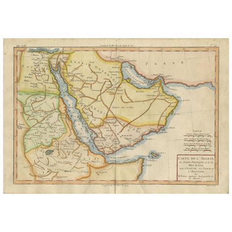 Antique Map of the Arabian Peninsula "Egypt, Nubia, Abyssinia" by R. Bonne at 1stDibs