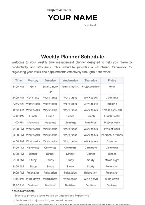 Image result for Creating a Weekly Schedule