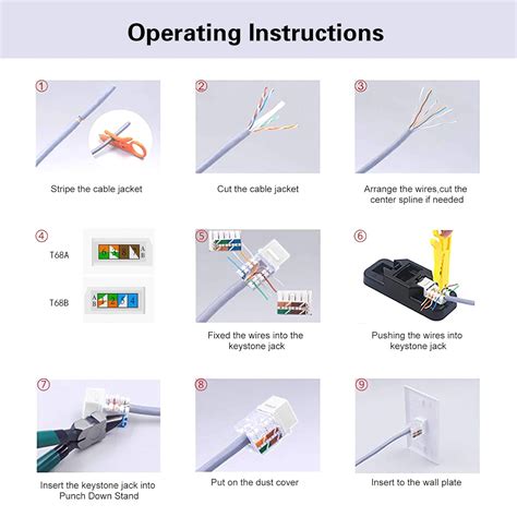 Buy Cat6 Keystone Jack LEENUE RJ45 Keystone Jack UL Listed Slim White ...