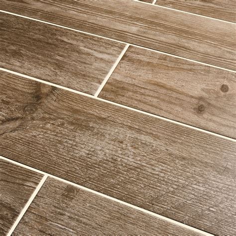 Cotage wood Light brown Matt Wood effect Porcelain Wall & floor tile ...