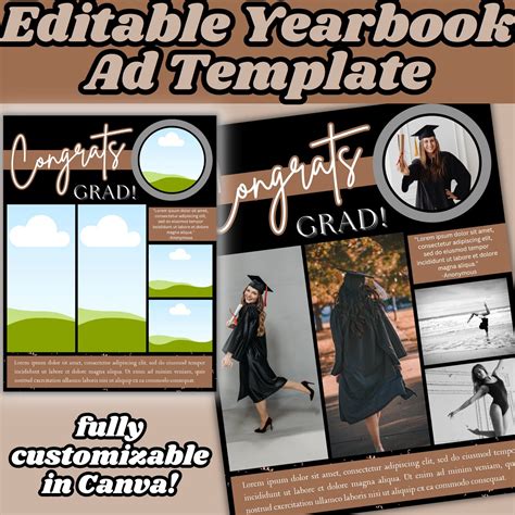 EDITABLE Yearbook Ad Template- Full Page- Modern- Senior Yearbook Ad - Etsy