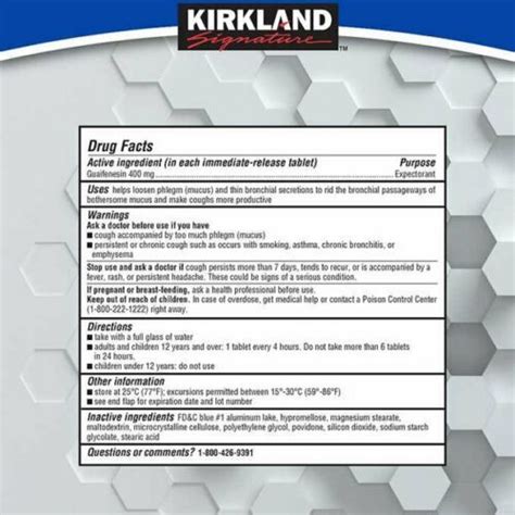 Buy Kirkland Signature Mucus Relief Guaifenesin 400mg Chest Expectorant ...