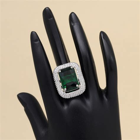 Green Color American Diamond Finger Ring – Eindiawholesale