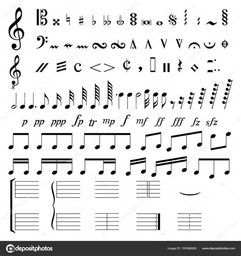 Set Musical Signs Symbols White Background Stock Vector by ©vector5000 ...