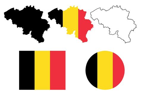 Kingdom of Belgium map flag icon set 7886065 Vector Art at Vecteezy