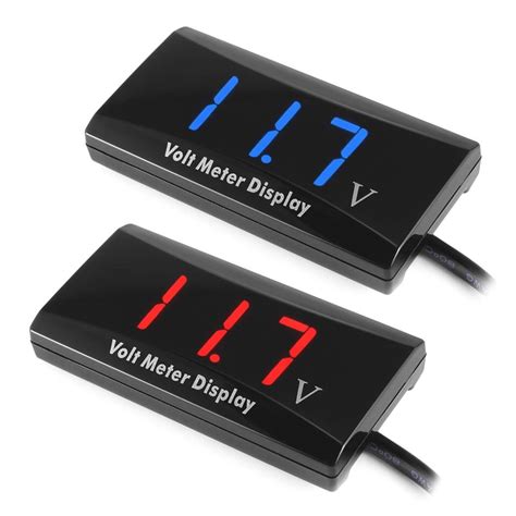 12V LED Digital Display Voltmeter Car Motorcycle Voltage Volt Gauge Pa ...