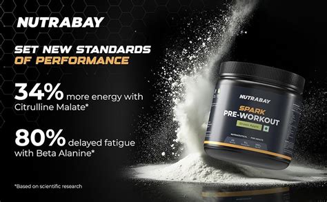 Nutrabay Gold Spark Pre Workout Supplement Powder 300mg Caffeine ...
