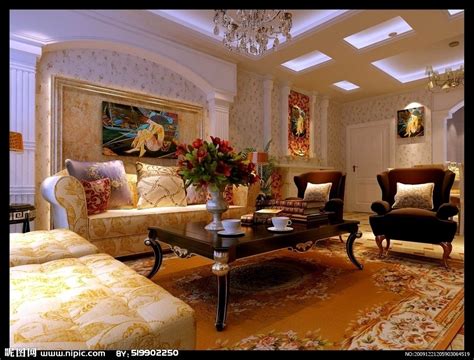 欧式风格别墅客厅装修设计图片 – 设计本装修效果图
