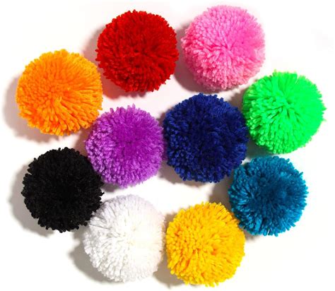 Amazon.com: 10 Pcs Large Yarn Pom Poms-3 Inch Made to Order Acrylic ...