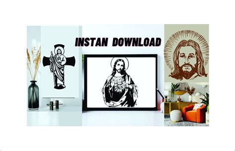 Buy 12 Pc JESUS Cross , Digital Art. Vector File for . Wall Art ...