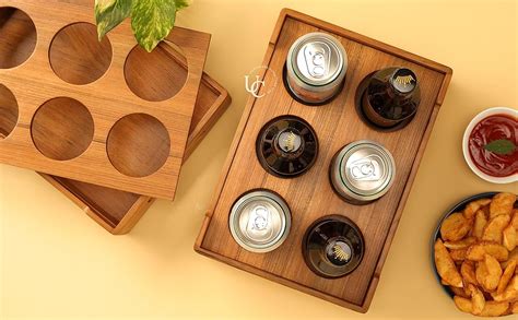 UTOPIA CHOICE Wooden Beer Caddy/Wine Holder | Beer Bottle Holder ...