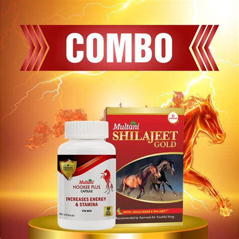 Multani Shilajeet Gold Capsule & Nookee Plus Capsule Combo – Ayurvedic ...