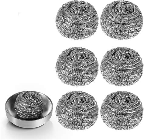 Amazon.com: Steel Wool Scrubbers for Kitchen, Stainless Steel Metal ...