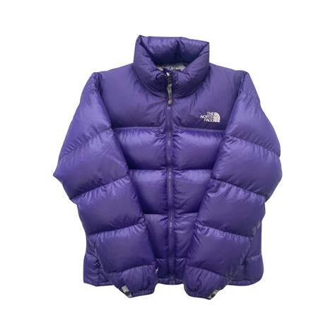 The North Face Womens Purple Puffer Jacket WITH STAIN | We Vintage