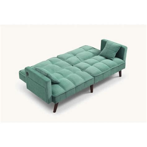 Loveseat Sofa with Pockets, Folding Futon Recliner with Pillows, and S