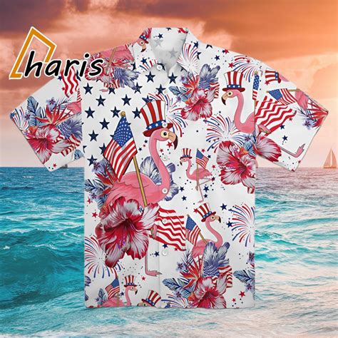 Flamingo American Flag Hawaiian Shirt - Hot Sale 2025