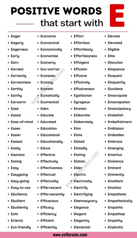 542 "Excellent" Positive Words that Start with E with Examples - ESL Forums