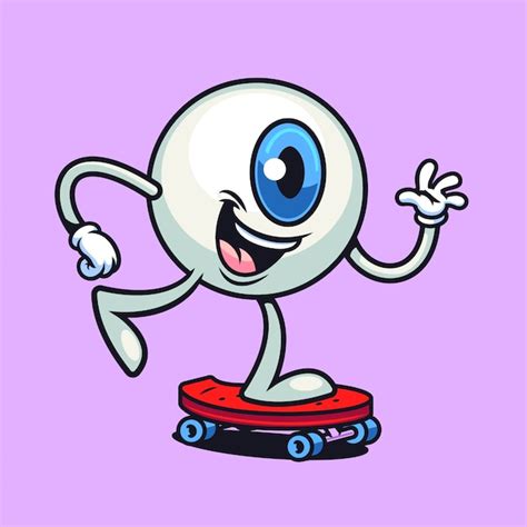 Handgezeichnete Augapfel-Cartoon-Illustration | Kostenlose Vektor