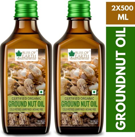 Bliss of Earth 1 LTR Certified Organic Groundnut Cooking Oil For ...