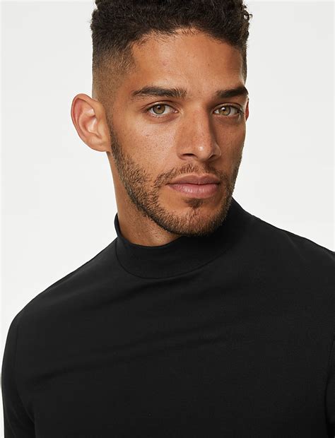 Buy Cotton Rich Funnel Neck T-Shirt at Marks & Spencer