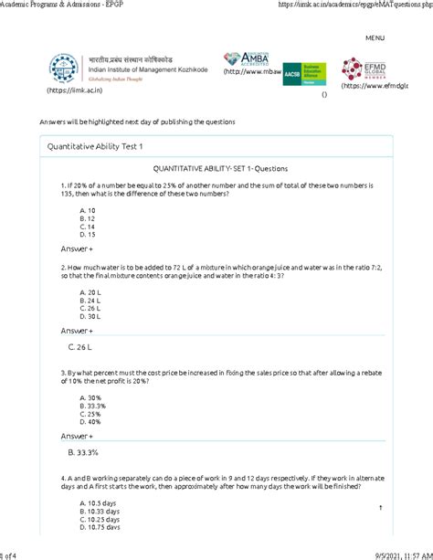 QA -1 - NA 59842365 - MENU QUANTITATIVE ABILITY- SET 1- Questions 1. If ...