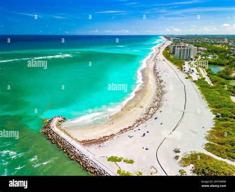 DuBois Park, Jupiter Beach and inlet, areal views, Florida, USA Stock ...