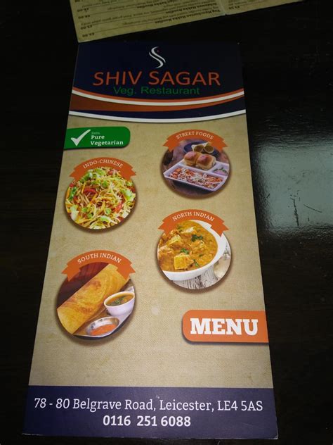 Menu at Shiv Sagar Veg Restaurant, Leicester
