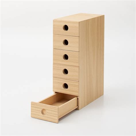 Mujirushi Ryohin 82603330 6-Tier Wooden Small Storage 8.4 X 17 X 25.2