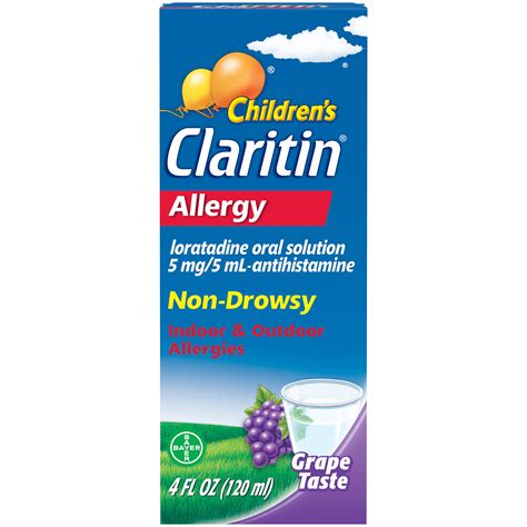 Claritin Children's Allergy Relief Medicine, Grape Flavoured Liquid ...