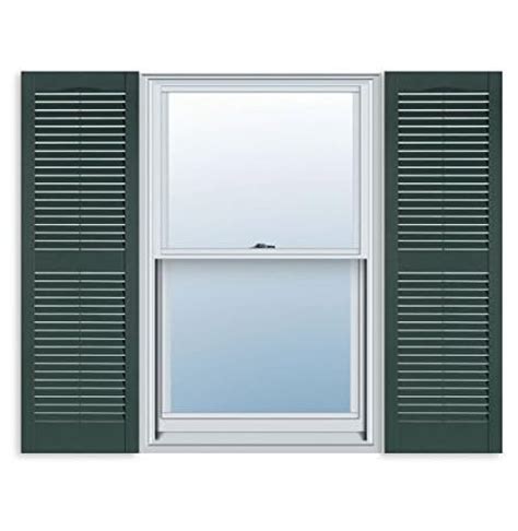 15 Inch x 55 Inch Standard Louver Exterior Vinyl Window Shutters, Green ...